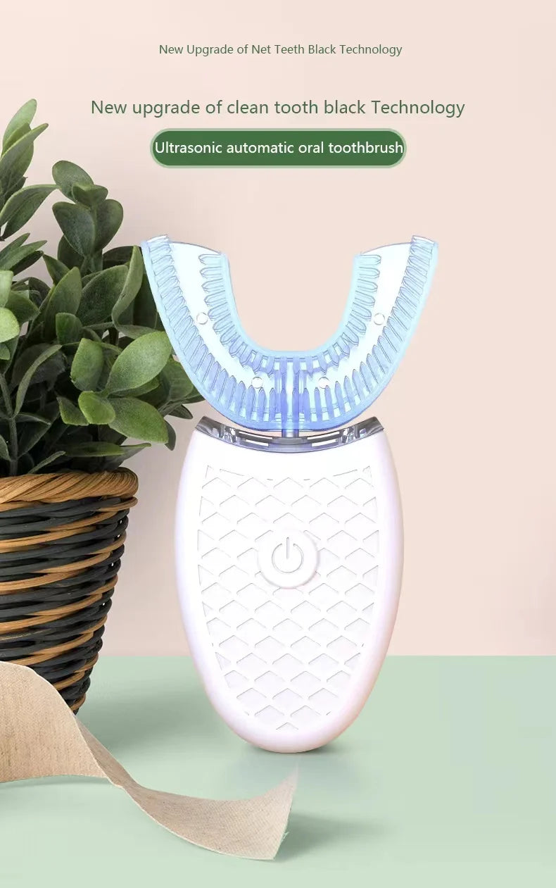 Sonic Automatic Electric Toothbrush For AdultUShaped 360 Degree Toothbrush USB RechargeableTeeth Cleaning & Whitening Brush