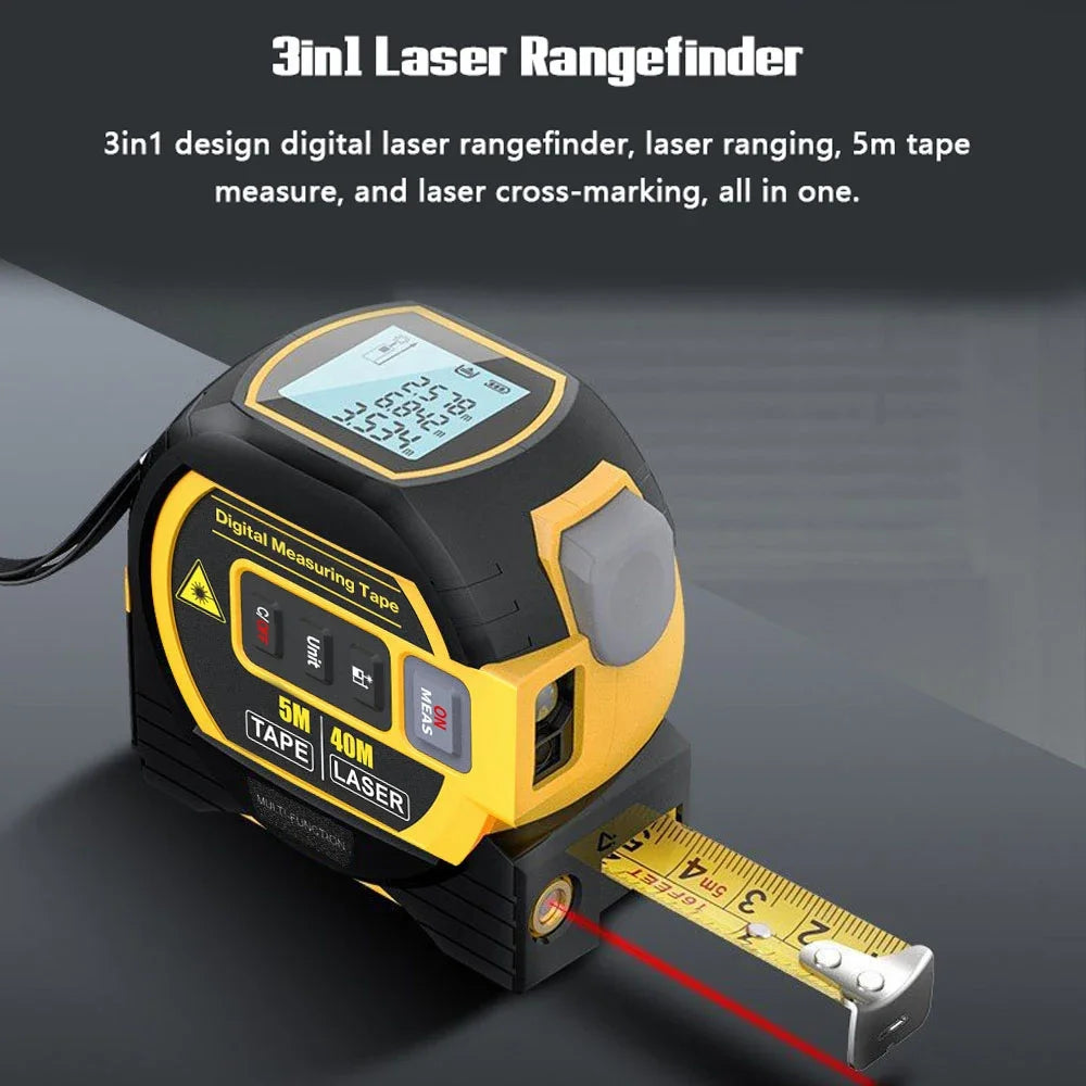 3In1 Laser Rangefinder Laser 40M / 60M Distance Meter Measuring Laser Tape Measure Digital Laser Rangefinder Scale Area Distance