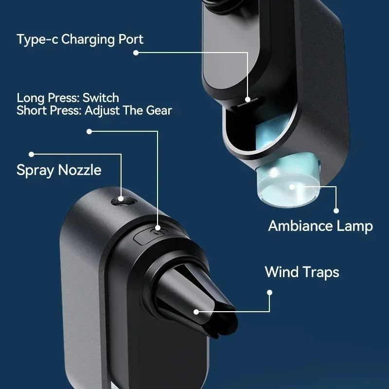 Smart Sensor Car Air Freshener – Premium Texture with 4 Bottles of Healthy Essential Oils, Elegant Interior Decoration for Fresh