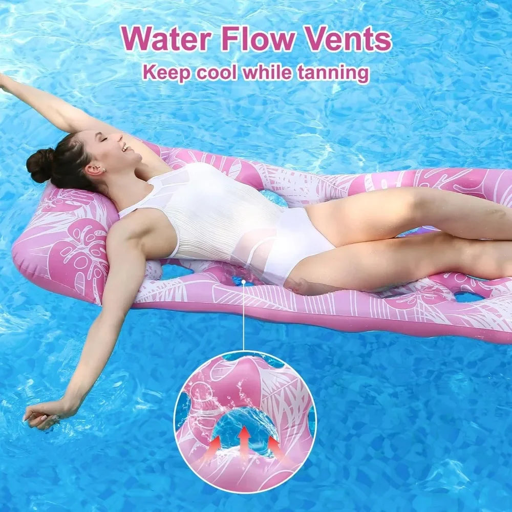 NEW Pool Float Lounger Water Hammock Recliner Inflatable Floating Swimming Mattress Sea Swimming Ring Pool Party Toy Lounge Bed