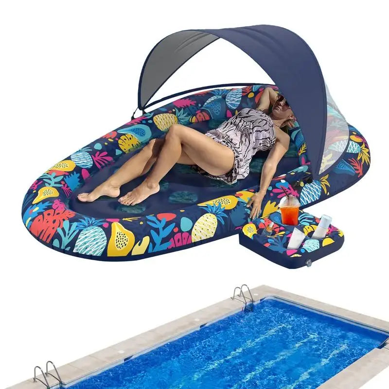 PVC Inflatable Pool Floating Lounger With Drink Holder Water Lounger Adult Water Sports Surfboard Air Bed Water Sofa Bed