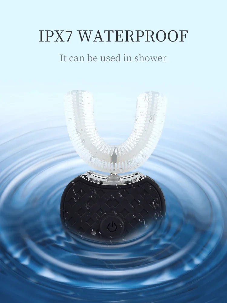 Ultrasonic Toothbrush,U Shape Toothbrush Ultrasonic Teeth Cleaner Teeth Whitening Lamp 360 Adult Electric Automatic Toothbrush