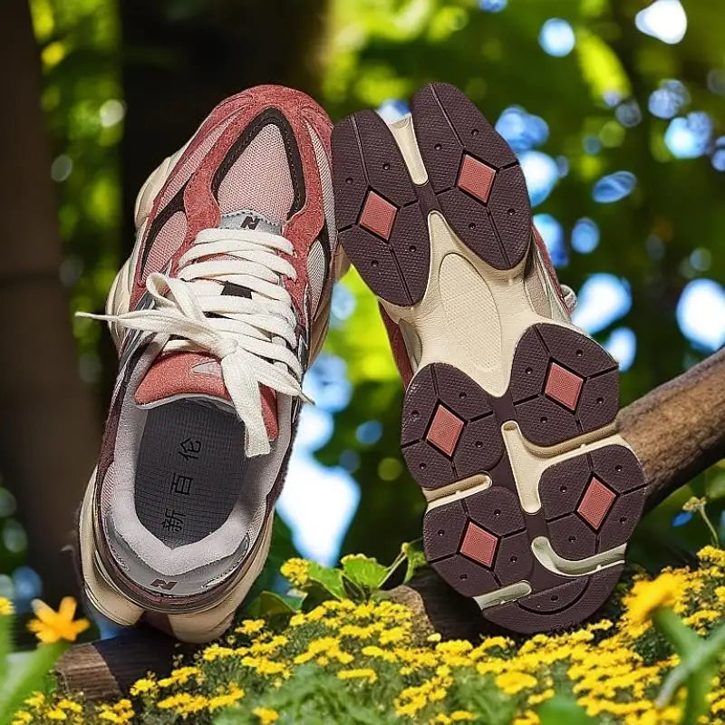 New series of dad shoes, retro distressed, dark  gray, height increasing, men's and women's running shoes