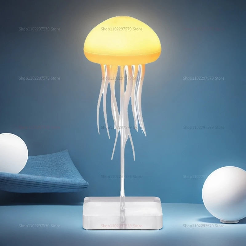 Jellyfish Cartoon Night Light RGB Gradient Cute Bedside Lamp Voice Control Table Lamps Child Room Decoration LED Lights