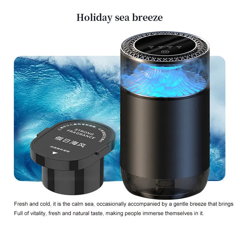 Smart Car Air Freshener Fragrance Mist Diffuser Ambient Light Interior Odor Remove 5 Scent Car Aromatherapy Refill Kit Good Smel