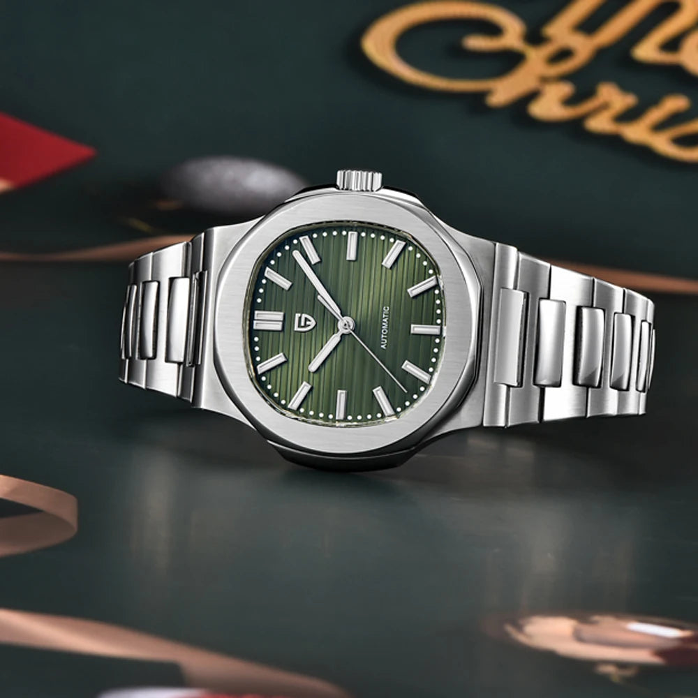 PAGANI DESIGN men's 1728 luxury Retro Mechanical Watch Men's Gift box stainless steel Sapphire glass 100m waterproof Men's Watch