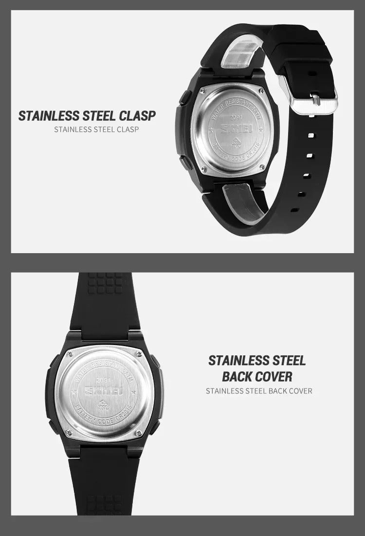 SKMEI 2091 5 Alarms Date Clock reloj hombre with Japan Digital Movement Sport Watches Waterproof Men Countdown Chrono Wriswatch