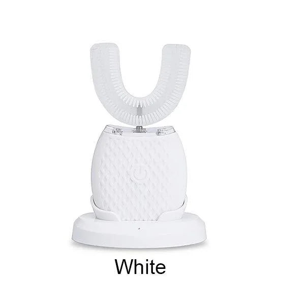 U Shape Sonic Electric Toothbrush 360 Degree Mouth Cleansing Automatic Silicone Toothbrush Cold Blue Light Teeth Whitening Brush