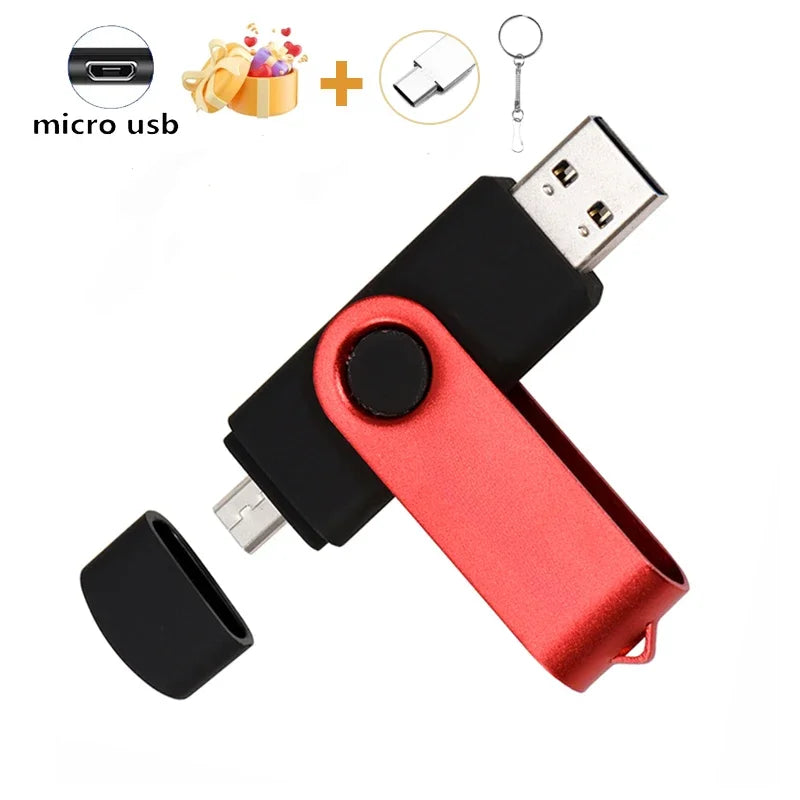 JASTER OTG 2 in 1 USB Flash Drive Pen Drive 128GB 64GB 32GB 16GB External Storage Frosted Double Application Micro USB Stick
