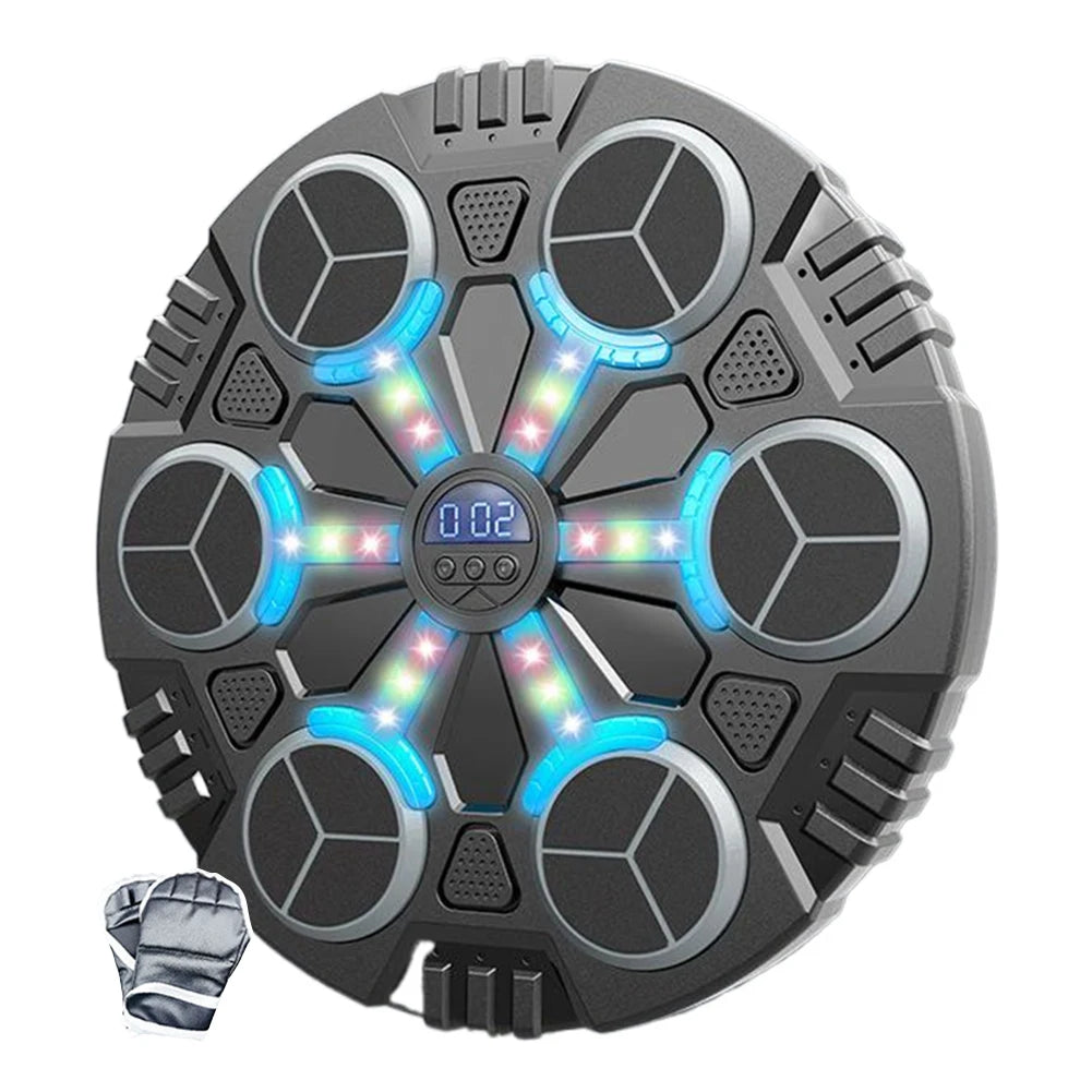 Music Boxing Machine Boxing Wall Target Adjustable Speed Smart Boxing Training Machine with Gloves USB Rechargeable for Home Gym