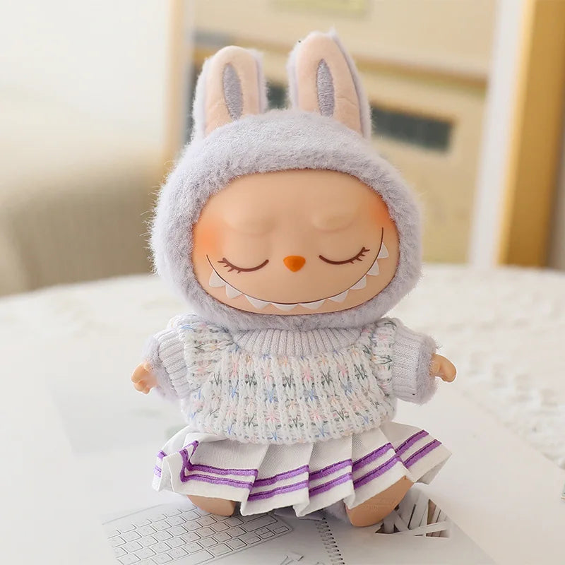 Cute Plush Doll'S Clothes Outfit Accessories for Korea Kpop Exo Labubu V1V2 Idol Dolls Sweater Short Skirt Macaron Clothing Gift