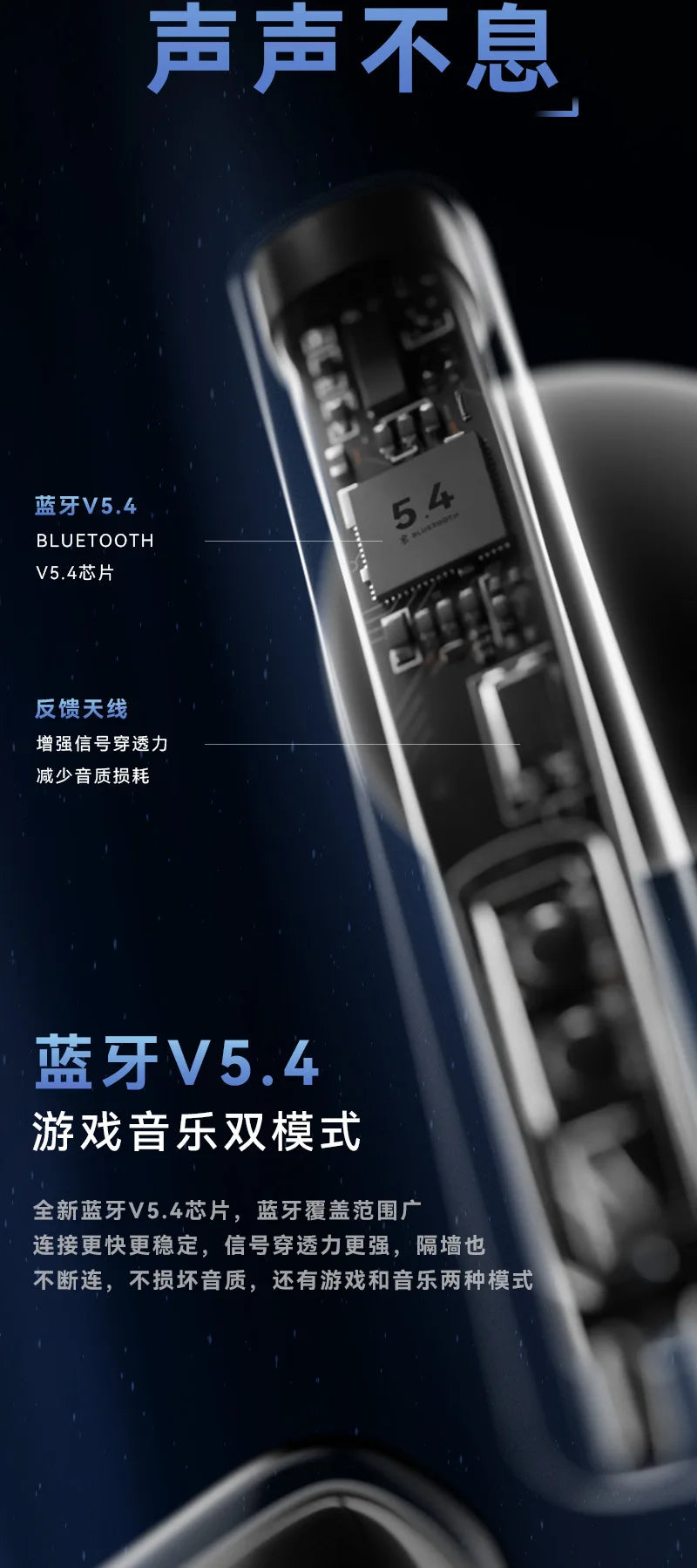 Luminous quicksand e-sports in-ear active noise reduction bluetooth headset high sound quality long battery life true wireless