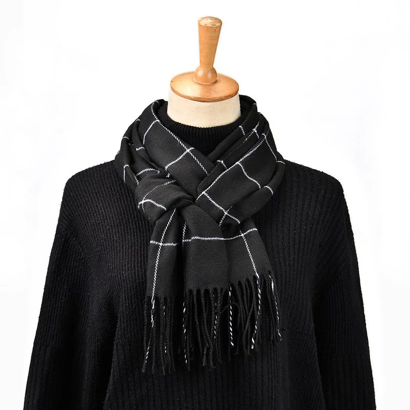 2024 Cashmere Scarf Plaid Tassel Shawl Man Stripe Pashmina Warm Blanket Winter Scarf Outdoor Neckscarf High Quality Scarf Stoles