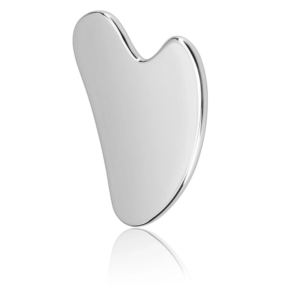 Stainless Steel Gua Sha Scraper Heart Shape Massage Board Face Neck Body Relaxation Facial Scraping Plate SPA Beauty Tools