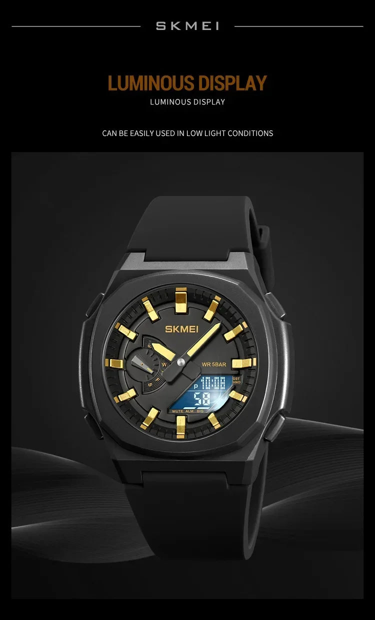 SKMEI 2091 5 Alarms Date Clock reloj hombre with Japan Digital Movement Sport Watches Waterproof Men Countdown Chrono Wriswatch