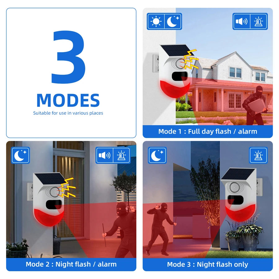 Smart Tuya Home Security WIFI APP Control PIR Sensor Alarm Detector Waterproof 120db Loud Sound Security Siren Strobe Light