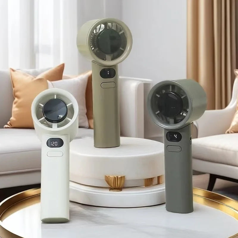 Portable Handheld Mini Turbo Fan USB Powered  Fan with 120 Speed Stepless Adjustment Strong Wind Air Cooling for Outdoor Use