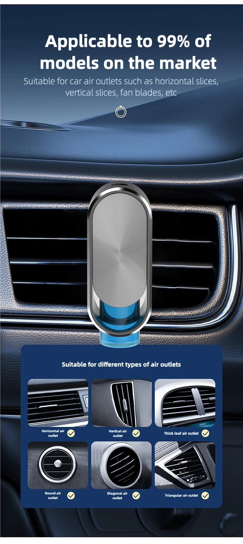 Smart Sensor Car Air Freshener – Premium Texture with 4 Bottles of Healthy Essential Oils, Elegant Interior Decoration for Fresh