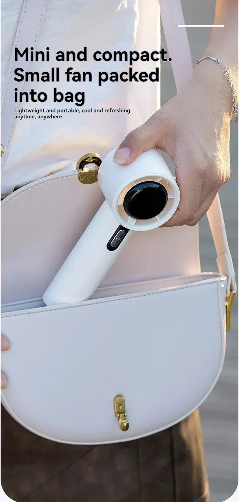 2025 Portable Turbo Handheld Fan - 100-Speed Adjustable, USB Rechargeable Mini Fan with LED for Camping, Outdoor & Travel