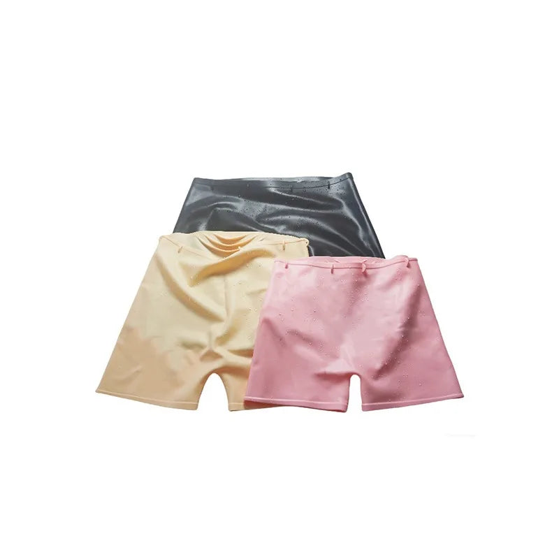 Waterproof Silicone Swim Trunks Quick-Dry Anti-Bacterial Beach Swimming Shorts Men Women High-Waisted Pool Water Park Rafting