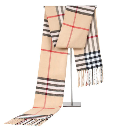 180cm Imitation Cashmere Warm Scarf for Women, Winter Men Shawl,Imitation Cashmere Plaid Scarf Female,lusuge scarf