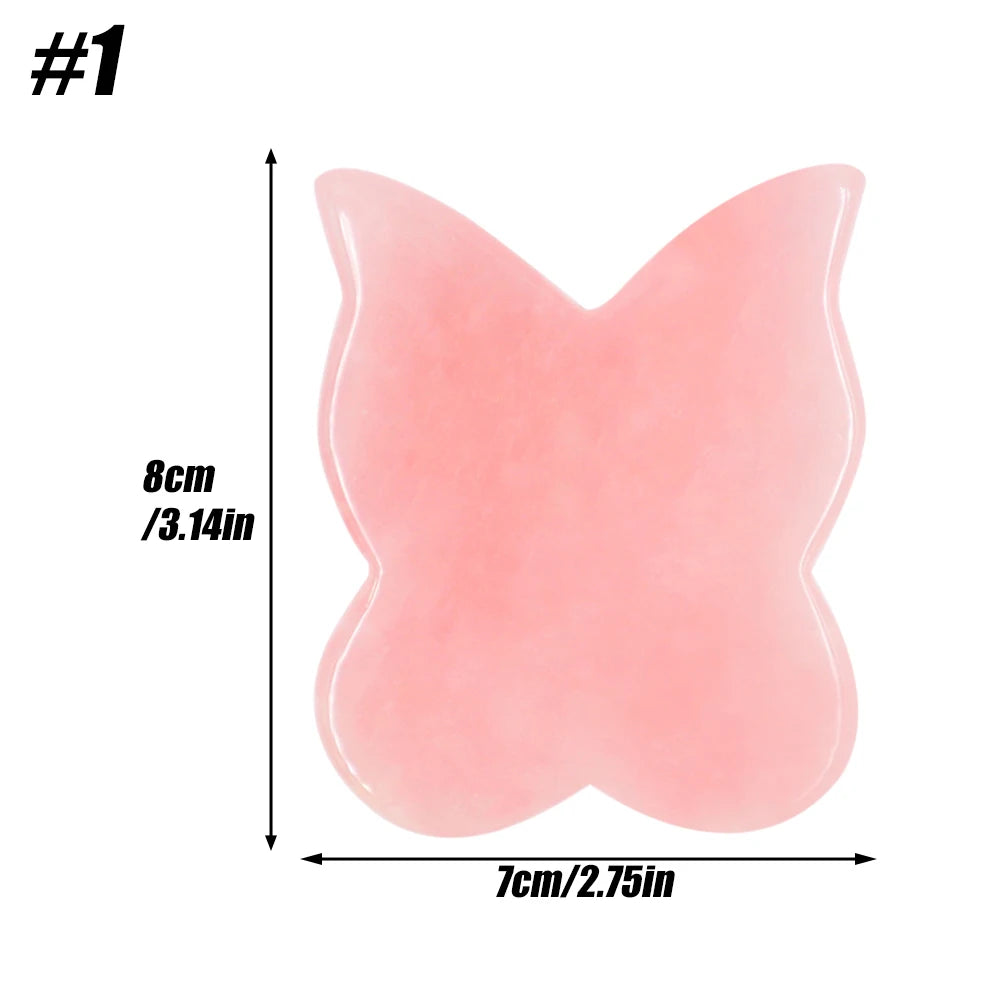 Gua Sha Massage Tool for Scraping Facial and Body Skin Massage Made of Rose Quartz Stone for Acupressure Scrapper Facial Tools
