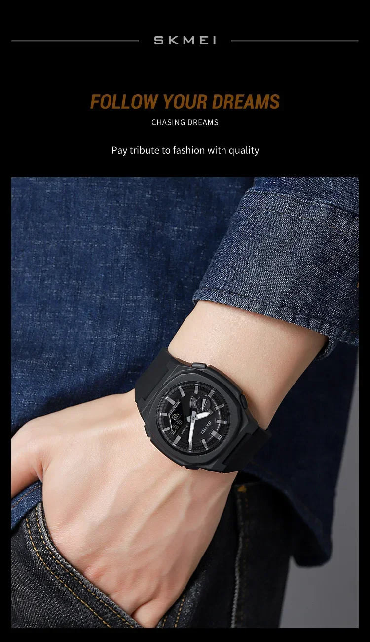 SKMEI 2091 5 Alarms Date Clock reloj hombre with Japan Digital Movement Sport Watches Waterproof Men Countdown Chrono Wriswatch