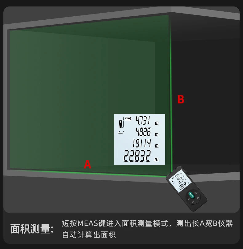 Handheld Laser Rangefinder with Green Red Infrared, Electronic Measuring Tool, High Precision Measuring Instrument