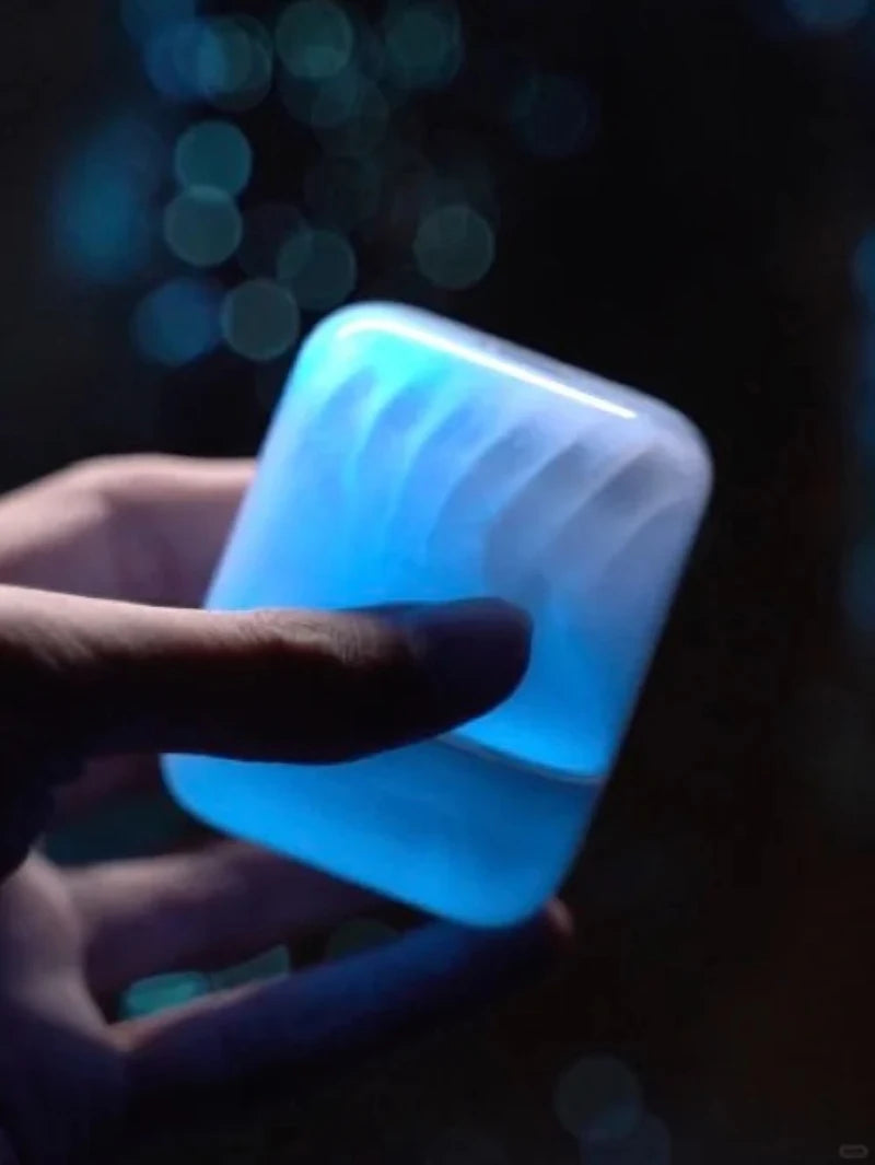 LIUP Night Light Quicksand Wireless Earphones AI Noise Reduction Luminous Transparent Glass Bluetooth 5.4 Muisc Gaming Headphone