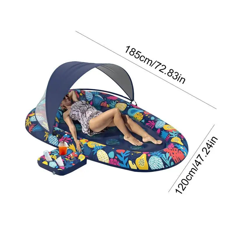 PVC Inflatable Pool Floating Lounger With Drink Holder Water Lounger Adult Water Sports Surfboard Air Bed Water Sofa Bed