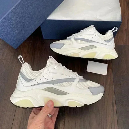 Spring Summer Fashion B22 Breathable Casual Snug Flat Bottom Low-top Shoes Men's Round Toe Net Cloth Patchwork Lace-Up Shoes