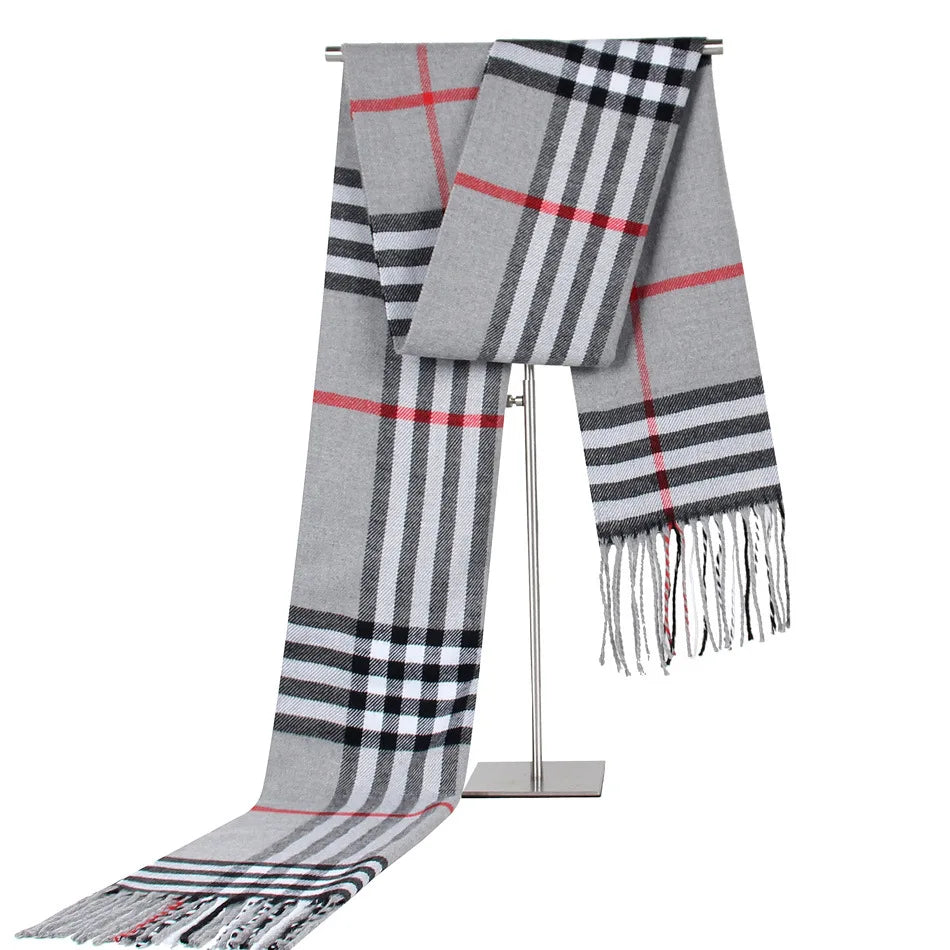 180cm Imitation Cashmere Warm Scarf for Women, Winter Men Shawl,Imitation Cashmere Plaid Scarf Female,lusuge scarf