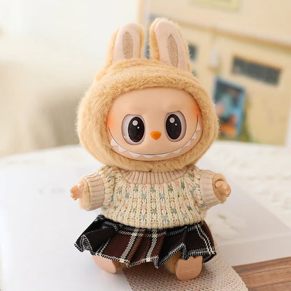 Cute Plush Doll'S Clothes Outfit Accessories for Korea Kpop Exo Labubu V1V2 Idol Dolls Sweater Short Skirt Macaron Clothing Gift