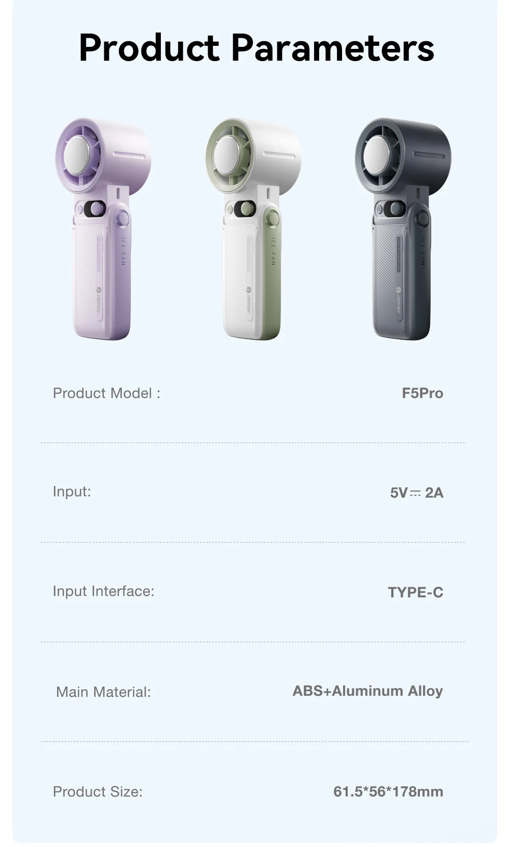 Portable Handheld fan Strong Wind 199 Gear Wind speed LED Digital Display Adjustable Turbo Portable Outdoor Handheld 8000mAh