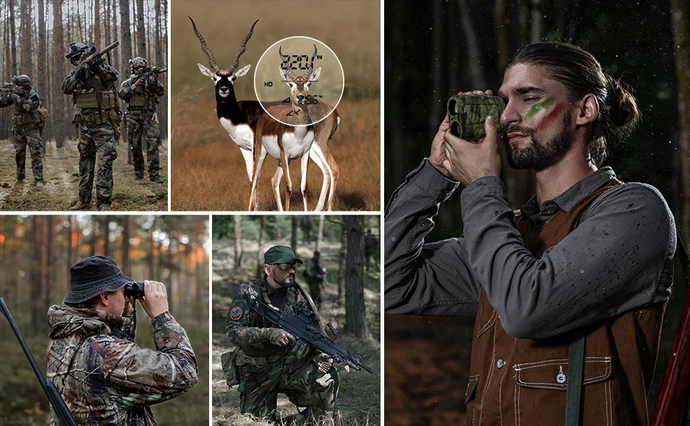 MiLESEEY Range finder 7° Big Field 656Yd laser rangefinder for hunting, with Rain and Fog Ranging Mode, BOW Mode, Auto Height