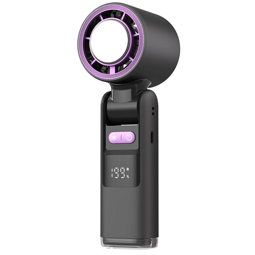 Portable Handheld Turbo Fan 100 Gear Wind USB Rechargeable Battery Operated Up to 3 IN 1 Personal with Air Tech Cooling