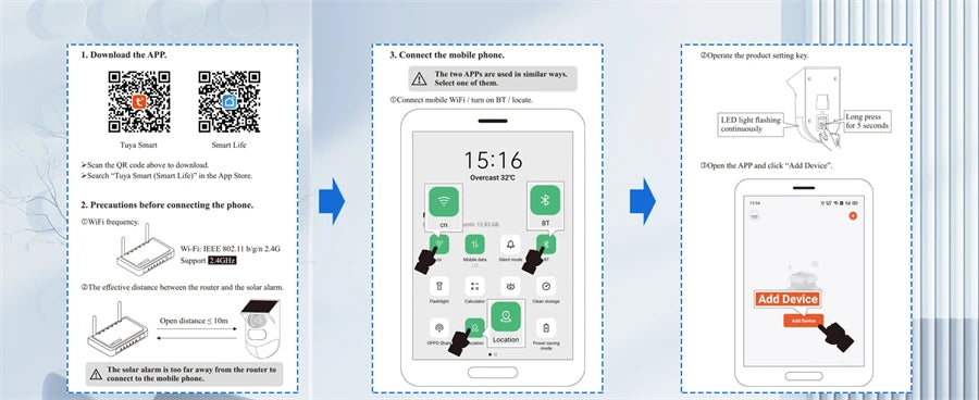 Smart Tuya Home Security WIFI APP Control PIR Sensor Alarm Detector Waterproof 120db Loud Sound Security Siren Strobe Light