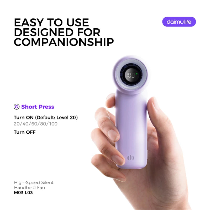 Portable Handheld  Turbo Fan 5 Gear Wind Battery Operated Up to 10 Working Hours Cooling Fan for Outdoor Activities Travel Beach