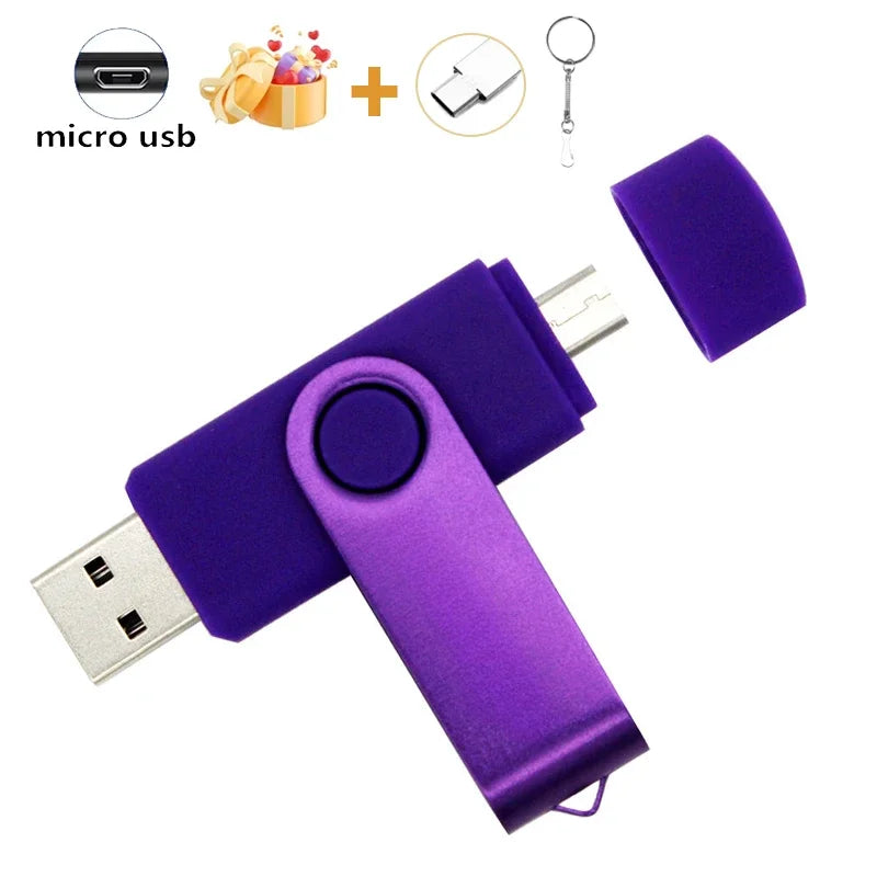 JASTER OTG 2 in 1 USB Flash Drive Pen Drive 128GB 64GB 32GB 16GB External Storage Frosted Double Application Micro USB Stick