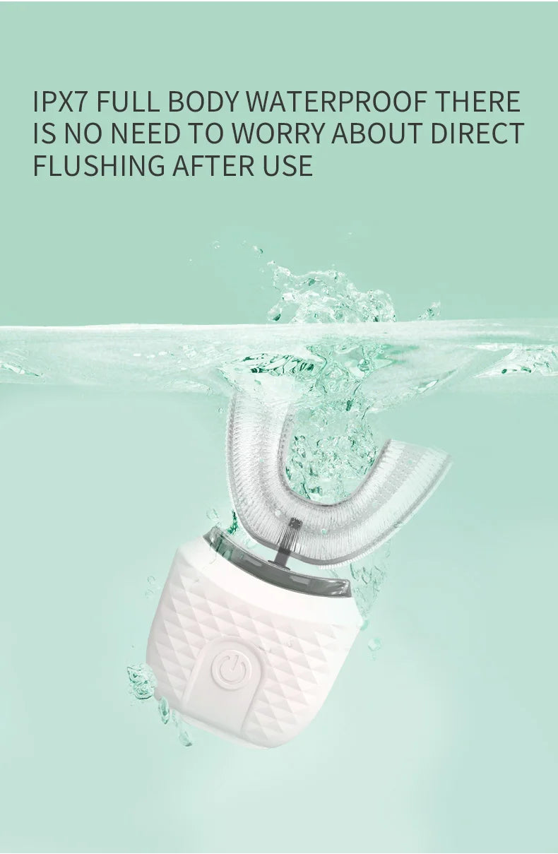 Electric Toothbrush for Adult Automatic USB Charge U-Shaped Toothbrush 360 Degrees Intelligent Rechargeable Toothbrus