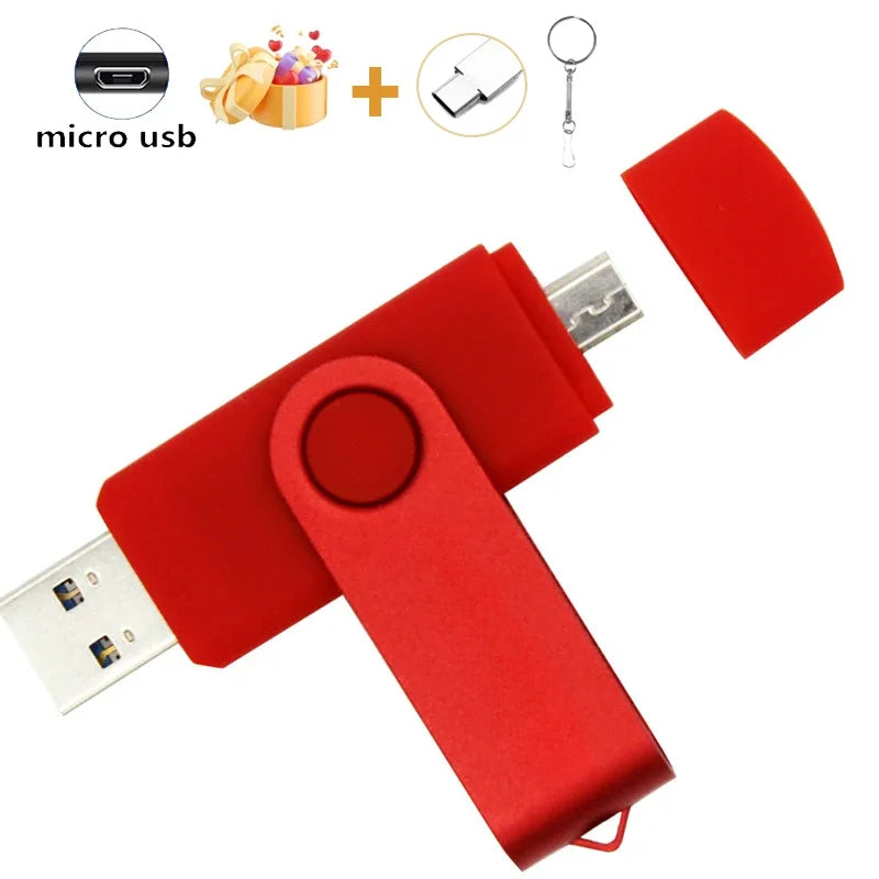 JASTER OTG 2 in 1 USB Flash Drive Pen Drive 128GB 64GB 32GB 16GB External Storage Frosted Double Application Micro USB Stick