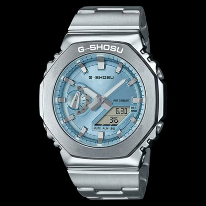 Electronic Unisex Watch Full Digital Sports Function LED Alloy Large Dial World Time Steel Strap GMB Oak Series