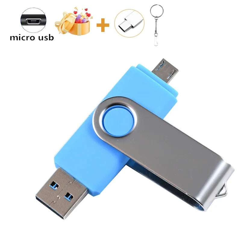 JASTER OTG 2 in 1 USB Flash Drive Pen Drive 128GB 64GB 32GB 16GB External Storage Frosted Double Application Micro USB Stick