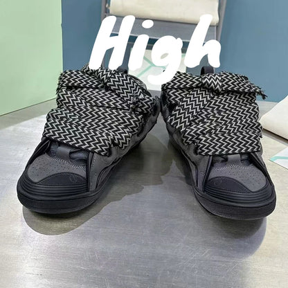 Men's Women's sports shoes Casual Shoes Colorful shoelace Matching Splicing color design Thick tongue Fashion Shoes Luxury