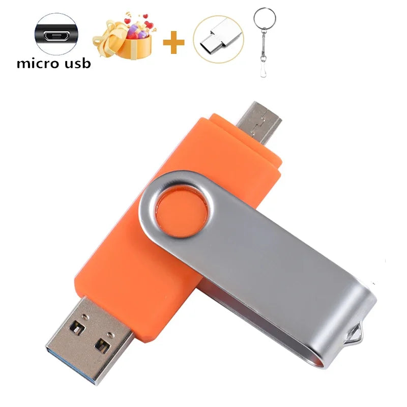 JASTER OTG 2 in 1 USB Flash Drive Pen Drive 128GB 64GB 32GB 16GB External Storage Frosted Double Application Micro USB Stick