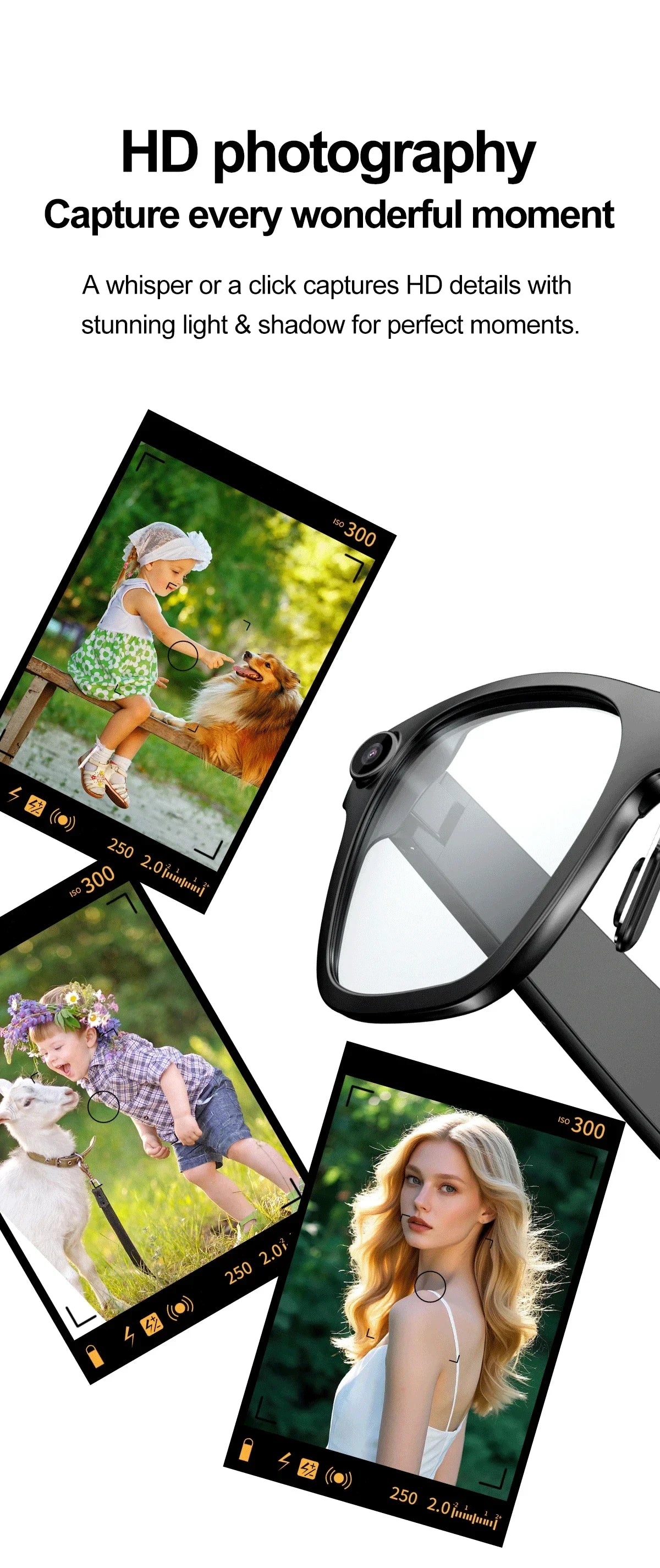 AI Smart Glasses With 5MP Camera Translation Voice Control WIFI Transmission Bluetooth Call Music Playback Intelligent Glasses