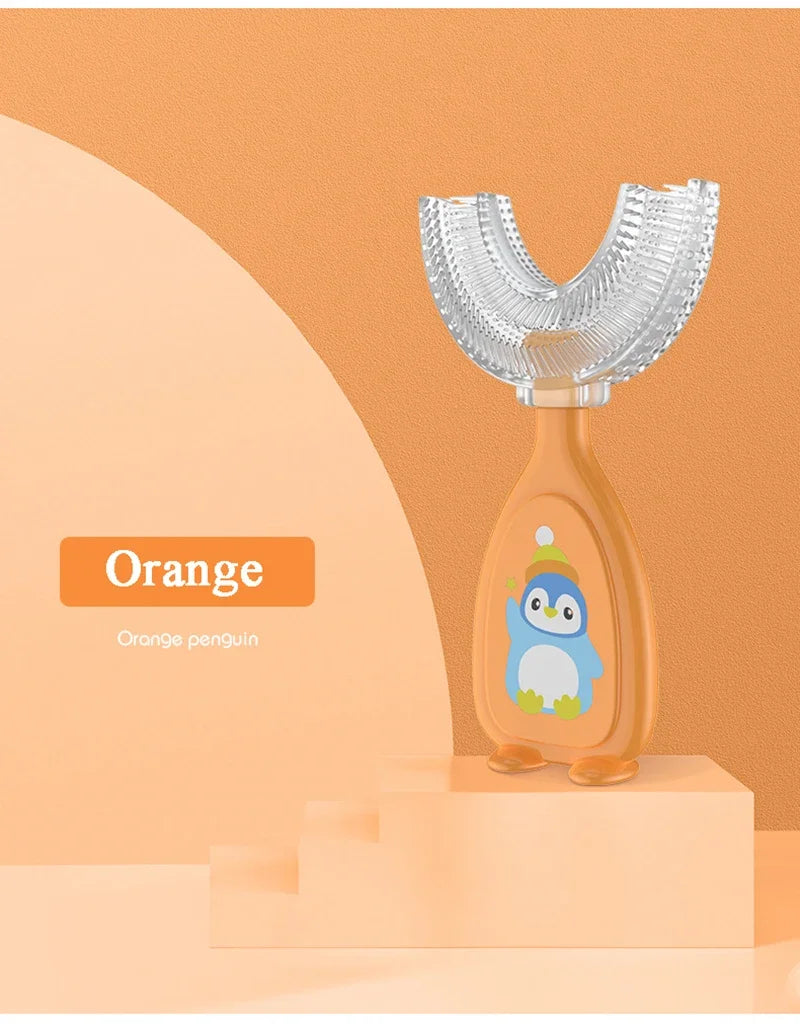 Kids Brush 360 Degree U-shaped Children's Toothbrush Health Soft Silicone Teeth Oral Care Cleaning Waterproof Teeth Whitening