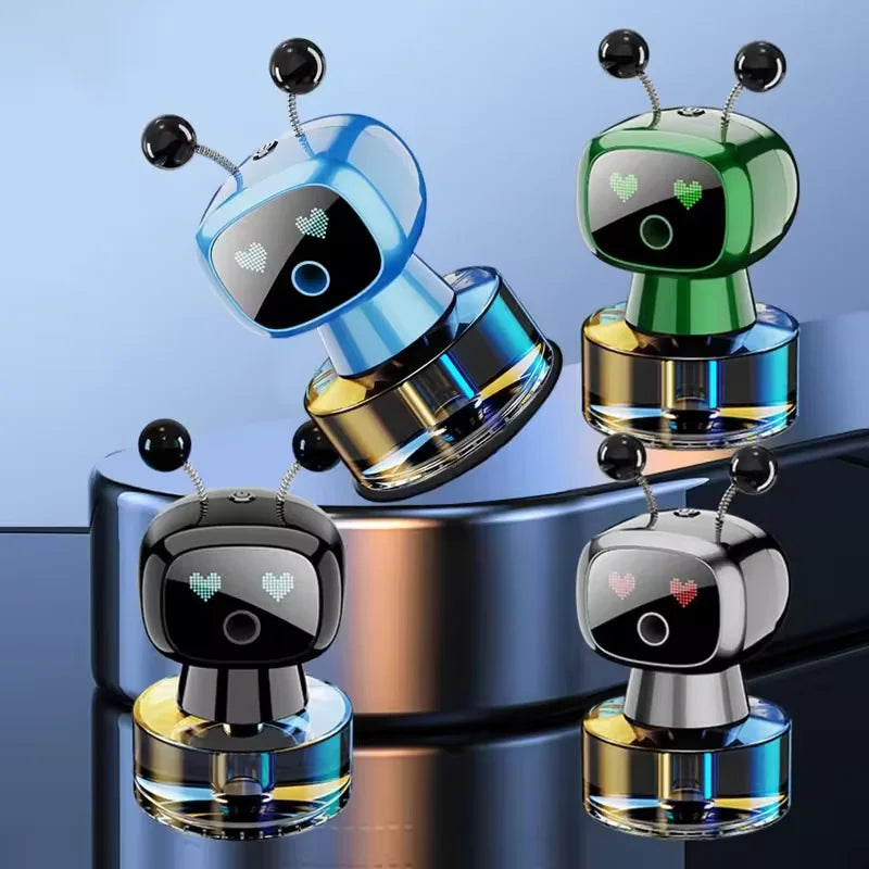 Smart Car Air Freshener AI Rechargeable Car Aroma Diffuser Smart eyes 4 Levels of Adjustable Intelligent Car Diffuser Gift