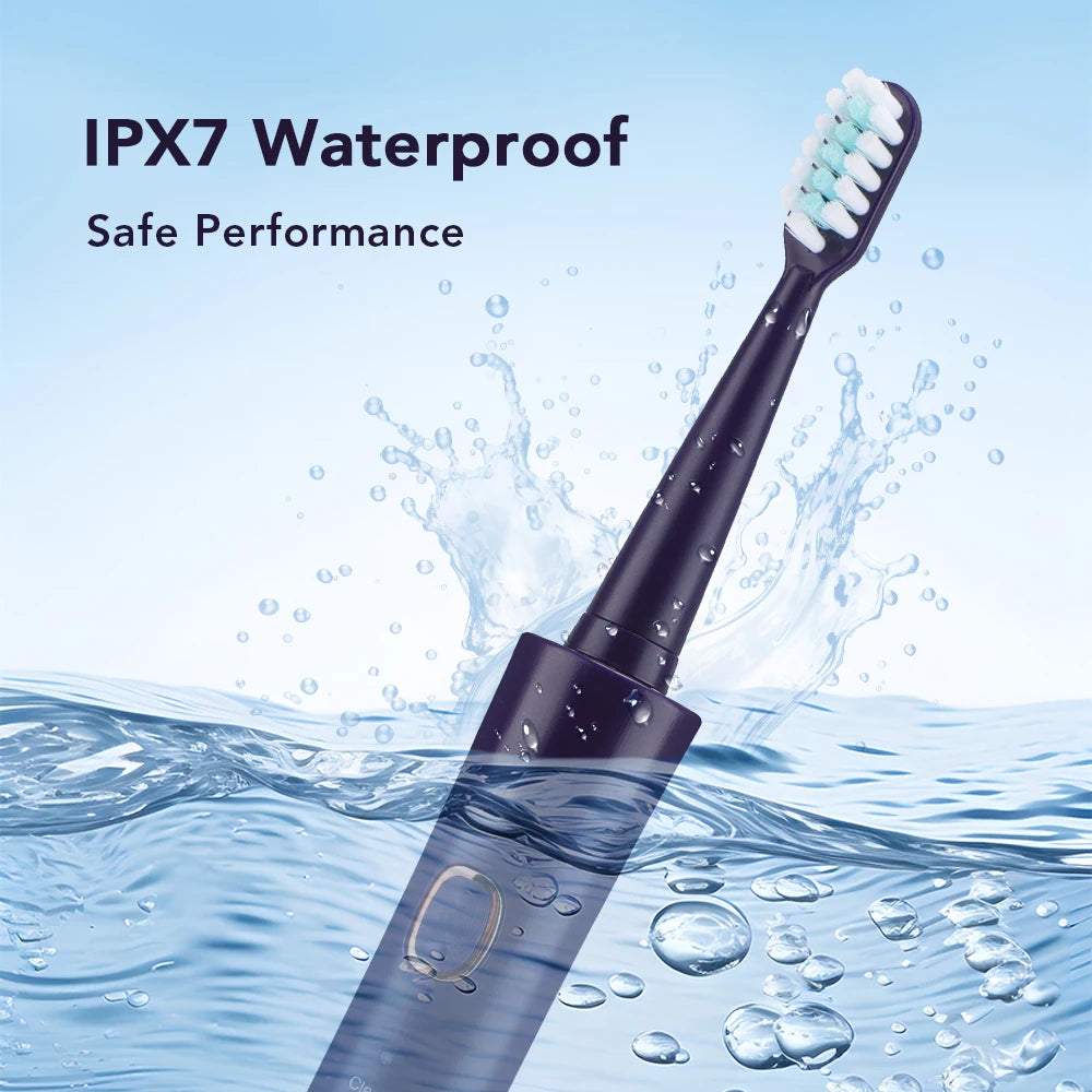 Ultrasonic Electric Toothbrush for Adults USB Rechargeable 5 Modes with 4 Toothbrush Heads IPX7 Waterproof Travel Toothbrush