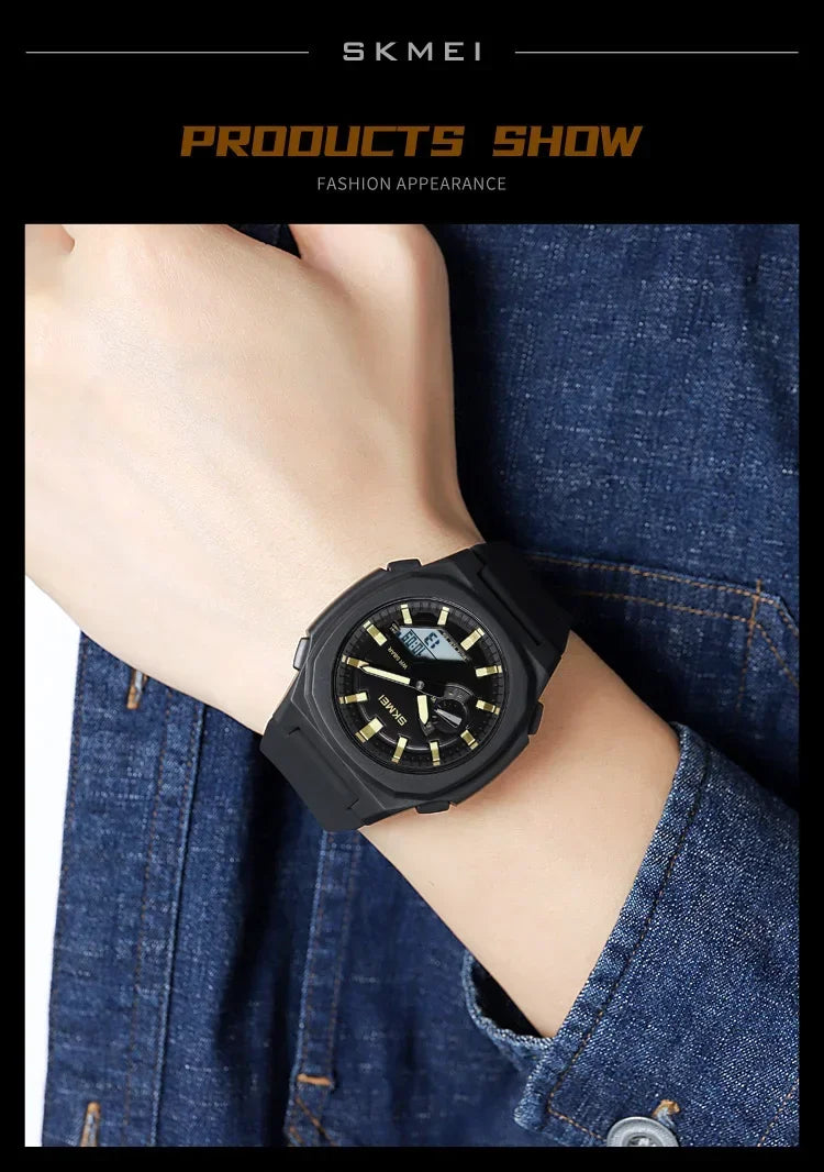 SKMEI 2091 5 Alarms Date Clock reloj hombre with Japan Digital Movement Sport Watches Waterproof Men Countdown Chrono Wriswatch